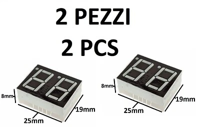 DISPLAY A LED 7 SEGMENTI ROSSO ANODO COMUNE 2 CIFRE NUMERO 0,56 ARDUINO 2PZ - Immagine 1 di 4
