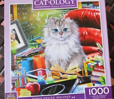 1,000 Piece Jenny Newland Art Puzzle Catology Series " Einsteins" 25" x 25" - Image 1 of 4