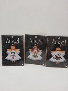 Juego de 3 kits de adornos de punto de cruz contados de ángel Clothespin sellados DMC - Imagen 1 de 5