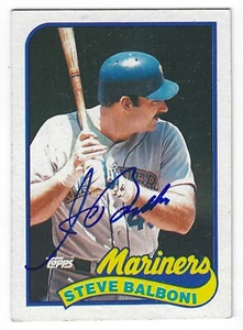 STEVE BALBONI SEATTLE MARINERS SIGNED TOPPS CARD ROYALS NEW YORK YANKEES RANGERS - Picture 1 of 1