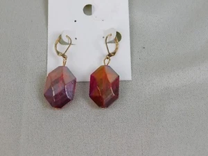 Style & Co. Gold-Tone Faceted Red Glass Bead Drop Dangle Earrings #1355 - Picture 1 of 2