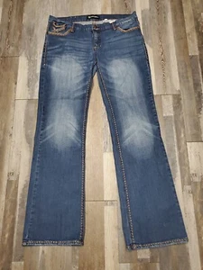 Petrol Casey size 34 Mens Thick Stitch Blue Denim Jeans 34X33 - Picture 1 of 10