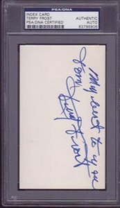 Terry Frost (d.1993) Signed 3x5 Index Card Autographed Actor Superman PSA DNA