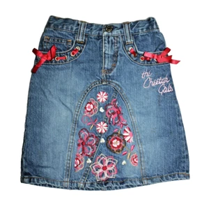 The Cheetah Girls Denim Embroidered Flower Designed Skirt by Disney Girls Size 6 - Picture 1 of 6