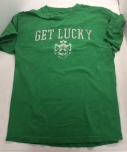 Get Lucky Green Worn Cotton Short Sleeve Tshirt GnuFashion - Picture 1 of 11