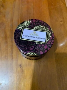 Voluspa Santiago Huckleberry Embossed Petite Glass Jar Candle. 3.2 Oz /90 g. NIB - Picture 1 of 4