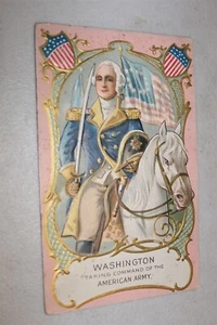 GEORGE WASHINGTON TAKING COMMAND OF THE AMERICAN ARMY -EMBOSSED POSTCARD UNUSED - Picture 1 of 2
