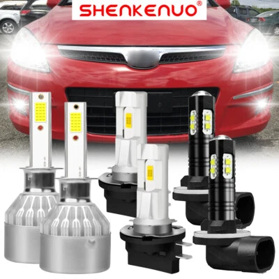 For Hyundai Elantra 2007 2008 2009 2010 LED Headlight Hi/Low + Fog light bulb C6 - Image 1 of 4