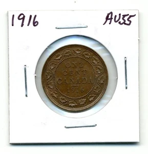 Canada. Large Cent. 1916 choice About Uncirculated glossy brown - Picture 1 of 2
