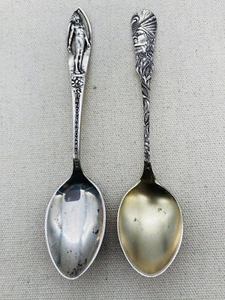 Paye & Baker Sterling ~ 2 INDIAN SOUVENIR SPOONS ~ Grand Canyon 4" Long 15 Grams - Picture 1 of 7
