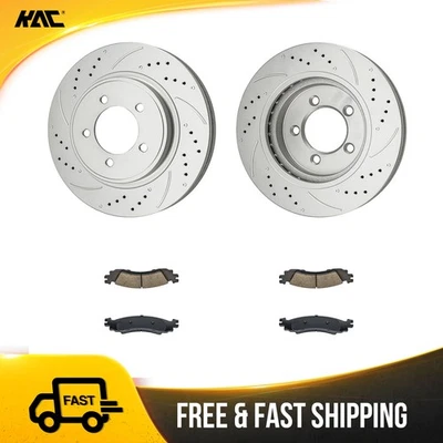 Kit de pastilhas de freio e cerâmica frontais perfuradas para 07-10 Explorer Sport Trac - Imagem 1 de 4