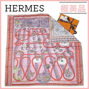 Hermes Carre Double Face 90 Passard Et Serpentine Pink - Picture 1 of 9