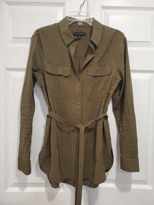 Banana Republic Chore Utility Shirt Jacke Damen Medium Tall olivgrün leicht - Bild 1 von 10