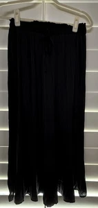 Grade & Gather Womens Mini-Pleat Drawstring Black Maxi Skirt - Size Small - Picture 1 of 6