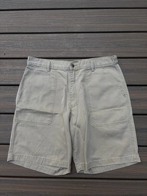 复古 Dockers Khakis 平前 OG 107 军用风格短裤 棕褐色 男式 36 英寸  — 第 1/4 张图片