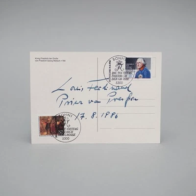 Orig. Signatur Louis Ferdinand Prinz von Preußen 1986 Ak Friedrich. d. Gr. 1.20A - Bild 1 von 2