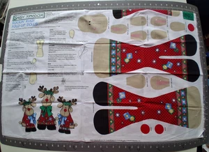 3 Vintage Rockin' Rudy Fold-up Dolls Daisy Kingdom Reindeer Cut & Sew Panel - Picture 1 of 6