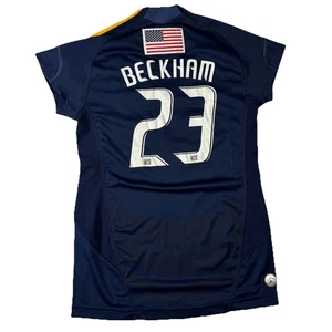 Rare 2009 Adidas LA Galaxy David Beckham DB23 Womens Med Away Jersey Deep V Neck - Picture 1 of 9