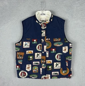 Chaleco Urban Outfitters BDG Hombre Grande Azul Sherpa Viaje Camping Esquí Invierno - Imagen 1 de 11