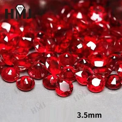 Ruby Loose Gemstone Lab-Grown Faceted Round Cut Red Stone With AGL Certificate - Image 1 of 4