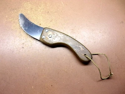 Винтажный изогнутый банановый/фруктовый нож с деревянной ручкой длиной 12 дюймов изящный и чистый SHAARP! - Изображение 1 из 4