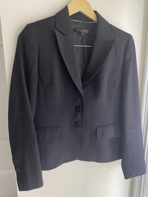 Anne Klein черный в тонкую полоску на заказ Blazer профессиональный костюм куртка размер 4 женщин - Изображение 1 из 4