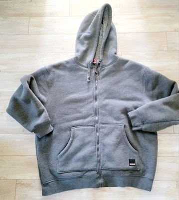 Мужская толстовка с капюшоном Craftsman XL большая серая куртка на молнии тяжелая флисовая с подкладкой - Изображение 1 из 4
