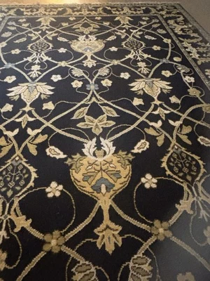 Karastan English Manor Collection William Morris Black 5'7x7'11 Wool area rug - Image 1 of 4
