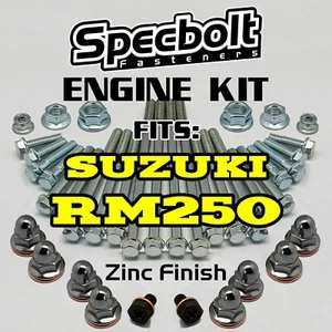 RM250 Engine Bolt Kit for Suzuki RM RMX 250 Specbolt w OEM Zinc Finish Fasteners - Bild 1 von 9