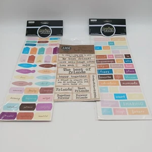 Colorbok AMM Lot 3 Pkg STICKERS Word Themed SCRAPBOOKING - Picture 1 of 9