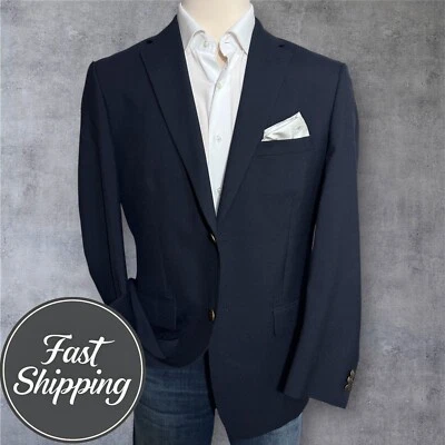 DOCKERS Mens 42R Navy Blue Wool Blend Blazer Sport Coat Two Button Jacket - Image 1 of 4