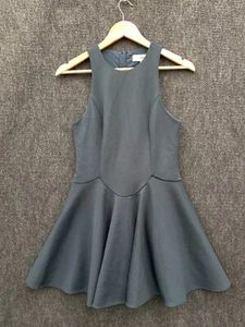 Cameo Womens Small Mini Dress Sage Green Lined Sleeveless Frill Hem Back Zip - Picture 1 of 9