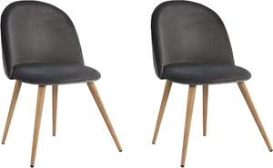 Modern Set of 2 Dining Chairs Mid Century Modern Accent Velvet Upholstered Leisu - Picture 1 of 7