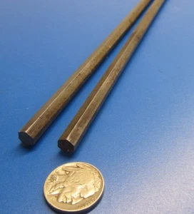 4140 Alloy Steel Hex Rod 7 mm Hex  x 3 Foot Length, 2 Units - Picture 1 of 12