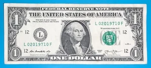 2019 July 1 Birthday Note $1 One Dollar Bill L 02019710 F (_ 2019 - 7 - 1 _) - Picture 1 of 2