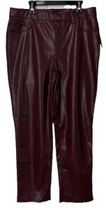Joie Faux Leather Burgundy Pants Women Size 8 $148 MSRP - Picture 1 of 14