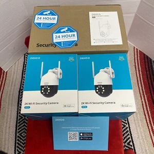 2 NEW DEKCO 2K WiFi Surveillance Security Camera Outdoor/Home/Dome Pan-Tilt 360.