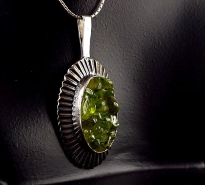 Anhänger Silber 925 Peridot grün Modernist - außergewöhnlich & umwerfend schön - Bild 1 von 4