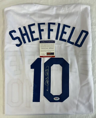 VTG Gary Sheffield Los Angeles Dodgers Rare Signed Autographed Jersey PSA COA - Image 1 of 4