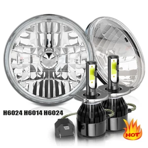 Fit CHEVY BEL AIR 1955 1956 1957 7" INCH ROUND LED HEADLIGHTS DRL Hi/Lo Beam - Picture 1 of 12
