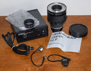 Nikon Medical Nikkor 120mm F4 macro micro close up lens COMPLETE system LA-2 - Picture 1 of 12