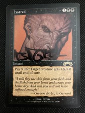 Hatred *Signed by Brom* - Exodus Magic the Gathering Card - MTG Reserved List