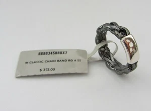 John Hardy klassischer Bandring mit Kette geschwärzt Gr. 7 NEU - Bild 1 von 6