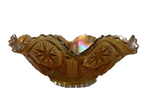 Vintage Imperial Marigold Orange Carnival Iridescent Glass Bowl Home Décor - Picture 1 of 3
