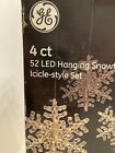 4 ct LED Hanging Clear Large Snowflake Icicle Style White Lights String box GE