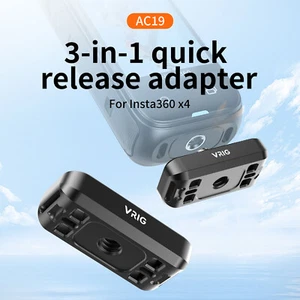 VRIG 3 in 1 Quick Release Base Plate Magnetic Mount Adapter For Insta360 X4 - Picture 1 of 9