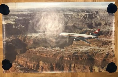 DE COLECCIÓN SWISSAIR DC-10-70 PUBLICIDAD VUELOS AÑOS 70 VIAJE GRAN CARTEL AEROLÍNEAS Foto 1 de 4