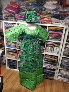 Luxury African Ankara Cotton Nigerian Kaftan Bubu Dress NEW 💯 percent Cotton - Picture 1 of 10