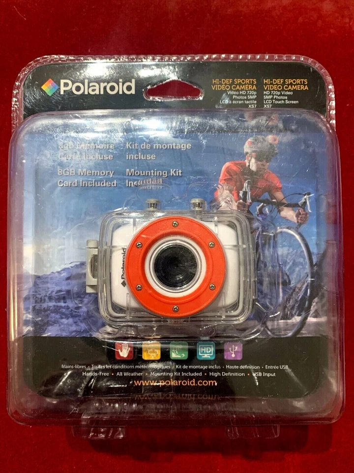 Polaroid XS7 HI-DEF SPORTS VIDEO CAMERA HD 720P 5MP - Image 1 of 4