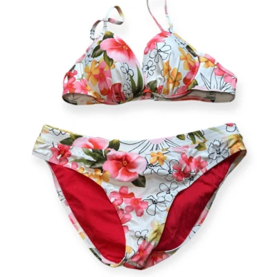 Parte superior e inferior de bikini ATHENA para mujer blanco estampado tropical talla 12 Foto 1 de 4